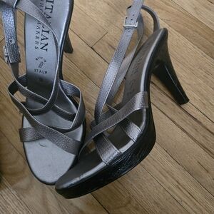 Italian Shoemakers Silver Strappy Heels